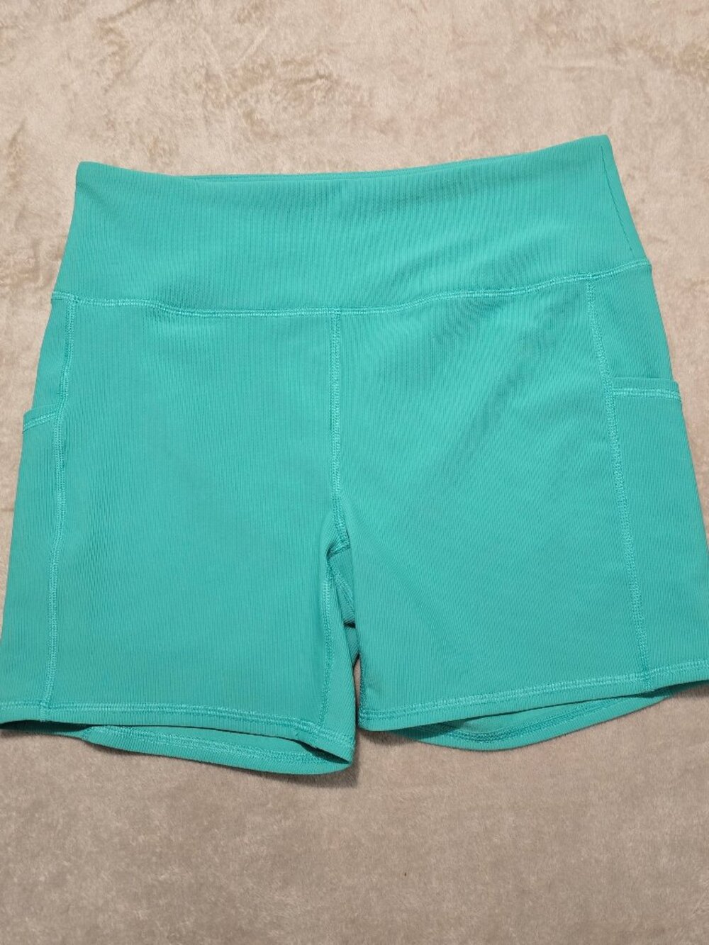 RBX Ribbed Green Biker Shorts || Size:XL/TG